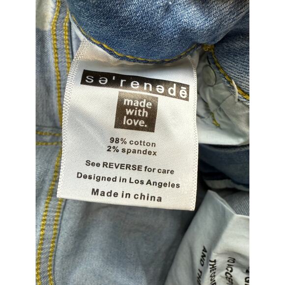 Serenade Men’s Size 30 Light Wash Distressed Skinny Jeans Ripped Stretch Denim - Picture 4 of 10